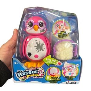 Rescue Mini Penguin Interactive Pet Robotic Toy Lights Sounds Rare Pink New